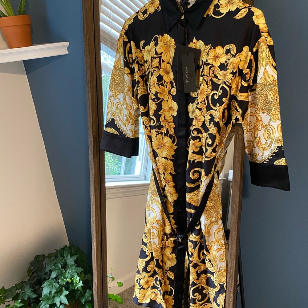 Versace Baroque print dress